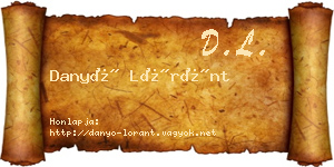 Danyó Lóránt névjegykártya